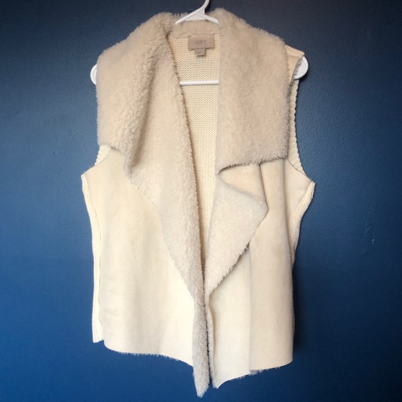 Loft Outlet Suede/Sherpa lined Vest - Picture 3 of 7